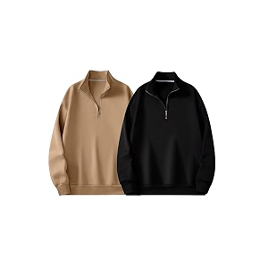 Trillion Half Zipper Solid Sweatshirt for Men