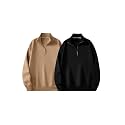 Trillion Half Zipper Solid Sweatshirt for Men