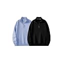 Trillion Half Zipper Solid Sweatshirt for Men