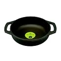 TRILONIUM ButterMold Pre-Seasoned Cast Iron Flat Bottom Kadhai | Wok 9 Inches – Induction Compatible