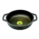 TRILONIUM ButterMold Pre-Seasoned Cast Iron Flat Bottom Kadhai | Wok 10.5 Inches – Induction Compatible