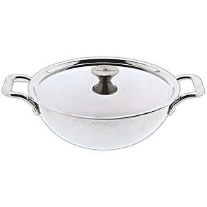 trilonium triply stainless steel extra deep kadhai with lid  capacity 35 litres  diameter 26cm  weighs 18 kgs