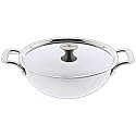 Trilonium Triply Stainless Steel Extra Deep Kadhai With Lid | Capacity 3.5 Litres | Diameter 26cm | Weighs 1.8 Kgs