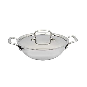 trilonium triply stainless steel kadhai with lid