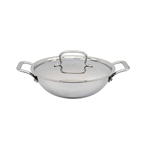trilonium triply stainless steel kadhai with lid 175 litres  20cms