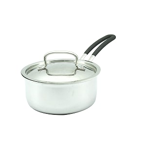 trilonium triply stainless steel sauce pan with lid 2 litres  18cms