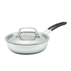 trilonium triply stainless steel skillet  fry pan with lid 125 litres  20cms