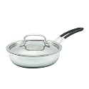 Trilonium Triply Stainless Steel Skillet | Fry Pan with lid (1.25 litres | 20cms)