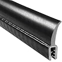 TRIM-LOK Co-Extruded Wiper Flap Trim Seal, EPDM Dense Rubber Weather Stripping and Edge Trim, 0.925-Inch Flap Length, 0.050-Inch to 0.090-Inch Edge, 0.444-Inch Leg, 100-Foot Length, Black Finish