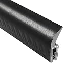 TRIM-LOK Co-Extruded Wiper Flap Trim Seal, EPDM Dense Rubber Weather Stripping and Edge Trim, 0.523-Inch Flap Length, 0.04-Inch to 0.1-Inch Edge, 0.422-Inch Leg, 100-Foot Length, Black Finish