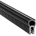 TRIM-LOK Co-Extruded Trim Seal, EPDM Rubber Weather Stripping and Edge Trim with Side Bulb, 0.433-Inch Bulb, 0.04-Inch to 0.125-Inch Edge, 0.426-Inch Leg, 25-Foot Length, Black Finish, Dual Durometer