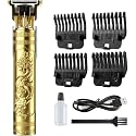 Trimmer Men Professional Cordless Hair Clipper Dragon Style, Rechargeable Trimmer For Beard, Hairs, Moustache &amp; Face, Electric T Blade Zero Gapped Shaving Machine Men's Grooming Kit (gold)