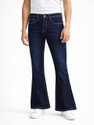Trimted Flared Men Dark Blue Jeans