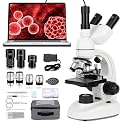 trinocular Microscope, 40X-5000X Magnification, Research Grade trinocular Comp White