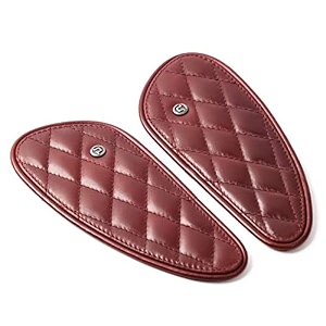 trip machine company genuine leather motorcycle tank knee padstank grip for scratch protection diamond mini cherry red