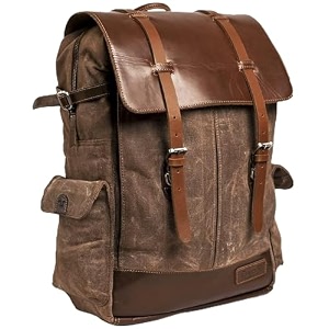 trip machine company leather rambler backpack pannier motorbikemotorcycle bag outdoor sports riding saddlebag - vintage tan 24 l