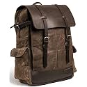 Trip Machine Company Leather Rambler Backpack Pannier Motorbike/Motorcycle Bag Outdoor Sports Riding Saddlebag - Dark Brown/Tobacco, 24 L