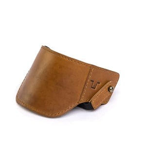 trip machine company genuine leather bootsshoe protector slip on for motorcycle  anti-slip gear shift padprotector for motorcyclebike  easy to wear vintage tan