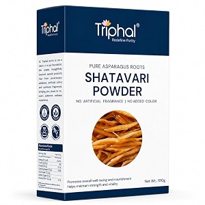 triphal shatavari powder - 100g  natural and pure dried yellow root powder  no preservatives or additives  ideal for everyday herbal use
