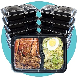 triplast 100 x meal prep containers round 32oz - microwave freezer amp dishwasher safe  bpa free reusable leakproof amp stackable food storage salad bowls for home office school amp gym use