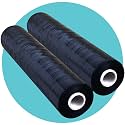Triplast 2 Rolls x 400mm Black Pallet Stretch Wrap | Extra Long Roll, Standard Core, 17mu Thick | Shrink Wrap, Cling Film, Plastic Wrap | Packaging for Removals, Industrial &amp; Warehouse Use