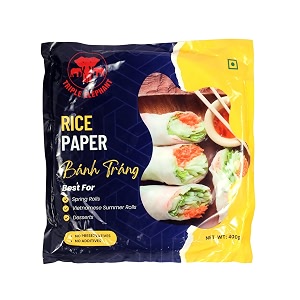 triple elephant rice paper banh trang - 400g pack  authentic vietnamese spring roll wrapper for fresh rolls pho and more