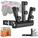 Triple Hitch Flag Pole Holder for Jeep, Fits 2-Inch Receiver Mount