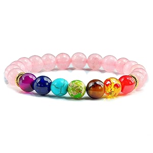 triple protection 7 chakra natural beads bracelet with certificate - harness the power of chakras for balance and harmony