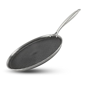 triply stainless steel honeycomb non stick dosa tawa - 29 cm  4 mm thick  non-stick resistant surface  metal spatula safe  induction amp gas compatible  pfoa-free