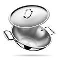 Triply Stainless Steel Kadhai with Lid 26 cm | 3.25L Capacity | Induction & Gas Compatible Cooking Pan (Silver)