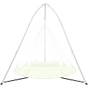 Tripod Hammock Chair Stand for Multi-Use, Heavy-Duty Hammock Chair Stand for Indoor & Outdoor, with Height Adjustable Triangular Design, 330 lbs Capacity, Easy Assembly, Stand Only - White