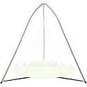 Tripod Hammock Chair Stand for Multi-Use, Heavy-Duty Hammock Chair Stand for Indoor & Outdoor, with Height Adjustable Triangular Design, 330 lbs Capacity, Easy Assembly, Stand Only - Brown