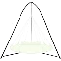 Tripod Hammock Chair Stand for Multi-Use, Heavy-Duty Hammock Chair Stand for Indoor & Outdoor, with Height Adjustable Triangular Design, 330 lbs Capacity, Easy Assembly, Stand Only - Black
