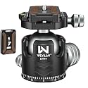 Tripod Head 44mm Low Profile Ball Head, WEYLLAN DH44 360 Degree Metal Panoramic Camera Ball Head Mount with Two Quick Release Plates, Arca Ballhead for Tripod Monopod DSLR Camera Max Load 55lbs/25kg