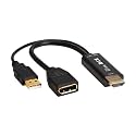 TRIPP LITE 4K Male-to-Female HDMI to DisplayPort Adapter Video Converter, Active Converter, 4K@60Hz, 7-inch Cable, 7.1 Channel Audio, No Software Needed, 3-Year Warranty (P130-06N-DP-4K6)