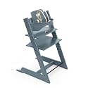 Tripp Trapp High Chair Combo 2 - Includes Chair + Baby Set with Removable Harness for Children - All Age, Height Adjustable, Ergonomic, Premium Baby Wooden High Chair for Feeding and Sitting (Black)