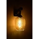 TRIPPING Wall lamp/Light Wooden Black ambodari White Frosted Ceramic Coating Decorative for Bedroom Living Room and All Home Decor Antique Lamp Shades Traditional Heritage Bulb Free (Eclectic)