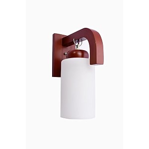 tripping wooden finish 12watt wall lamp with frosted glass shade  warm white light fixture elegant design for living room bedroom and hallway dcor