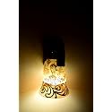 TRIPPING Jodhpuri Style 12W LED Wall Lamp: Wooden Fitting with Amber Decorative Glass, B22 Holder - Elegant Warm White Light Fixture for Living Room and Bedroom