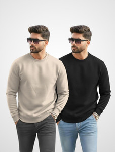 TRIPR Full Sleeve Solid Men Sweatshirt
