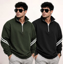 TRIPR Men Full Sleeve Striped Sweatshirt