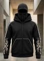 TRIPR Men Printed Hooded Neck Black Beige