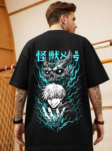 TRIPR Printed Men Round Neck Black T-Shirt
