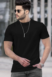 TRIPR Solid Men Black T-Shirt