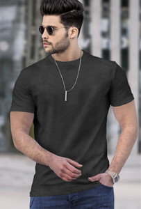 TRIPR Solid Men Black T-Shirt