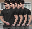 TRIPR Solid Men Black T-Shirt