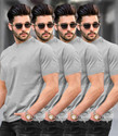 TRIPR Solid Men Grey T-Shirt