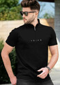 TRIPR Solid Men Henley Neck Black T-Shirt
