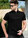 TRIPR Solid Men Henley Neck Black T-Shirt