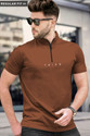 TRIPR Solid Men Henley Neck Brown T-Shirt